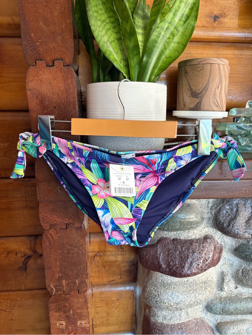 OYSHO Tropical Floral Tie Side Bikini Bottoms NWT Size M